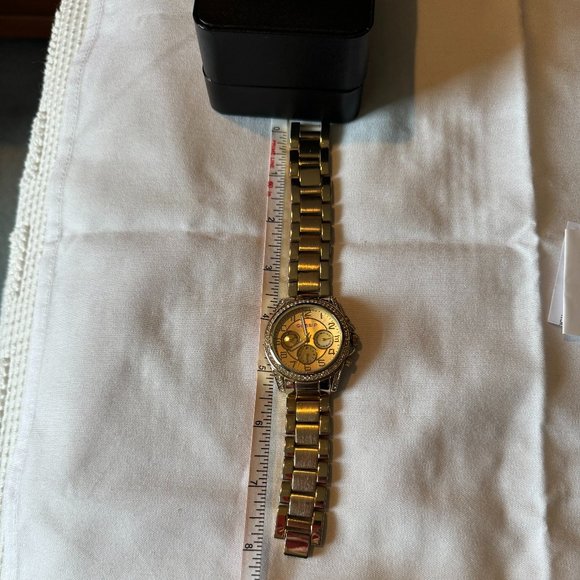 Gossip Goldtone w/Rhinestone Dial Chronography Watch - Picture 10 of 10